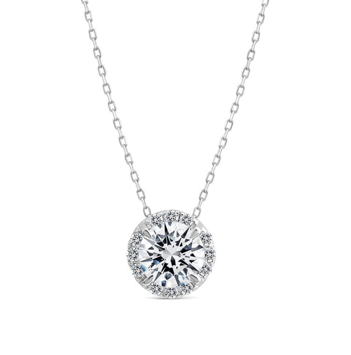 9K Gold 0.55ct Diamond Halo Necklace