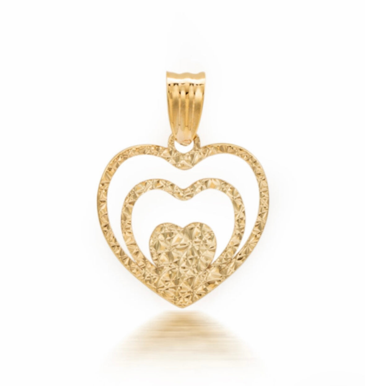 9K Gold Diamond-cut Heart Pendant