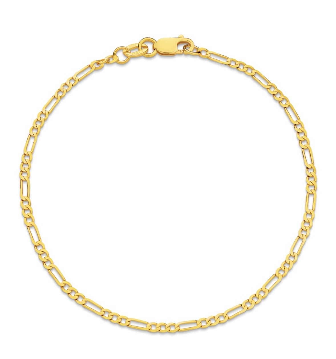 9K & 18K Gold Figaro Bracelet