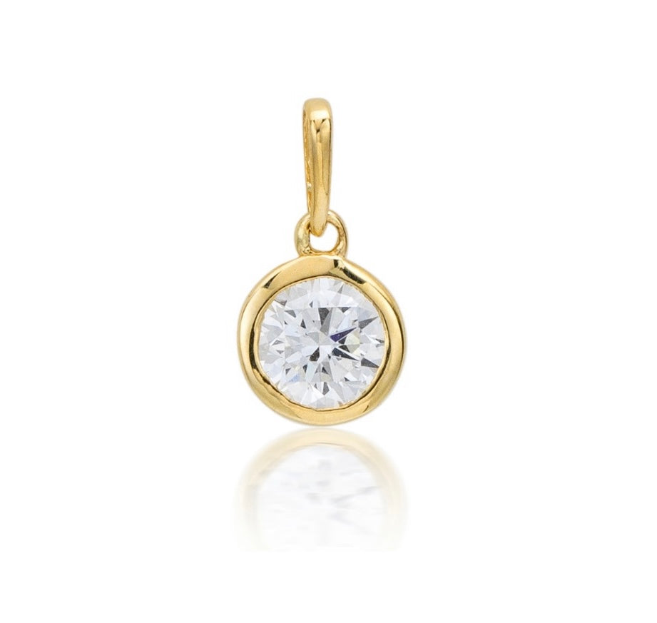 9K Gold 0.50ct Diamond Bezel Pendant