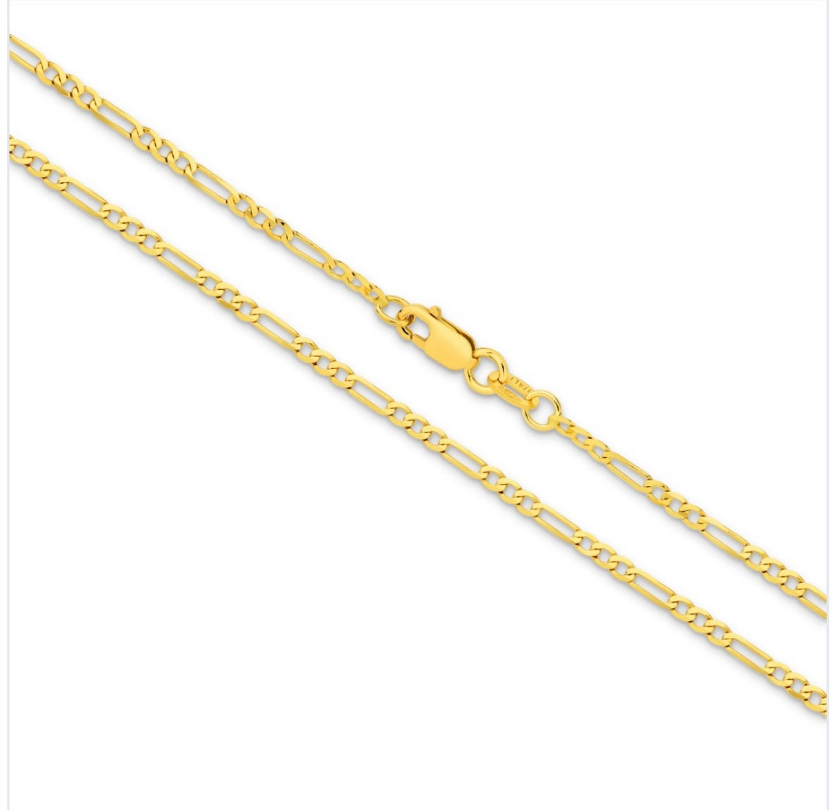 9K & 18K Gold Figaro Bracelet