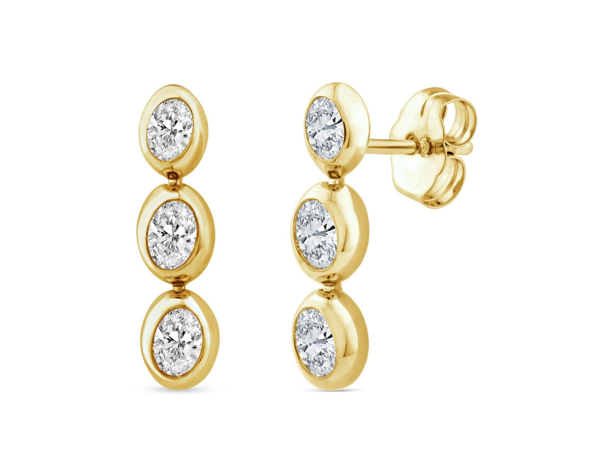 9K Gold 0.30ct Diamond Bubble Studs
