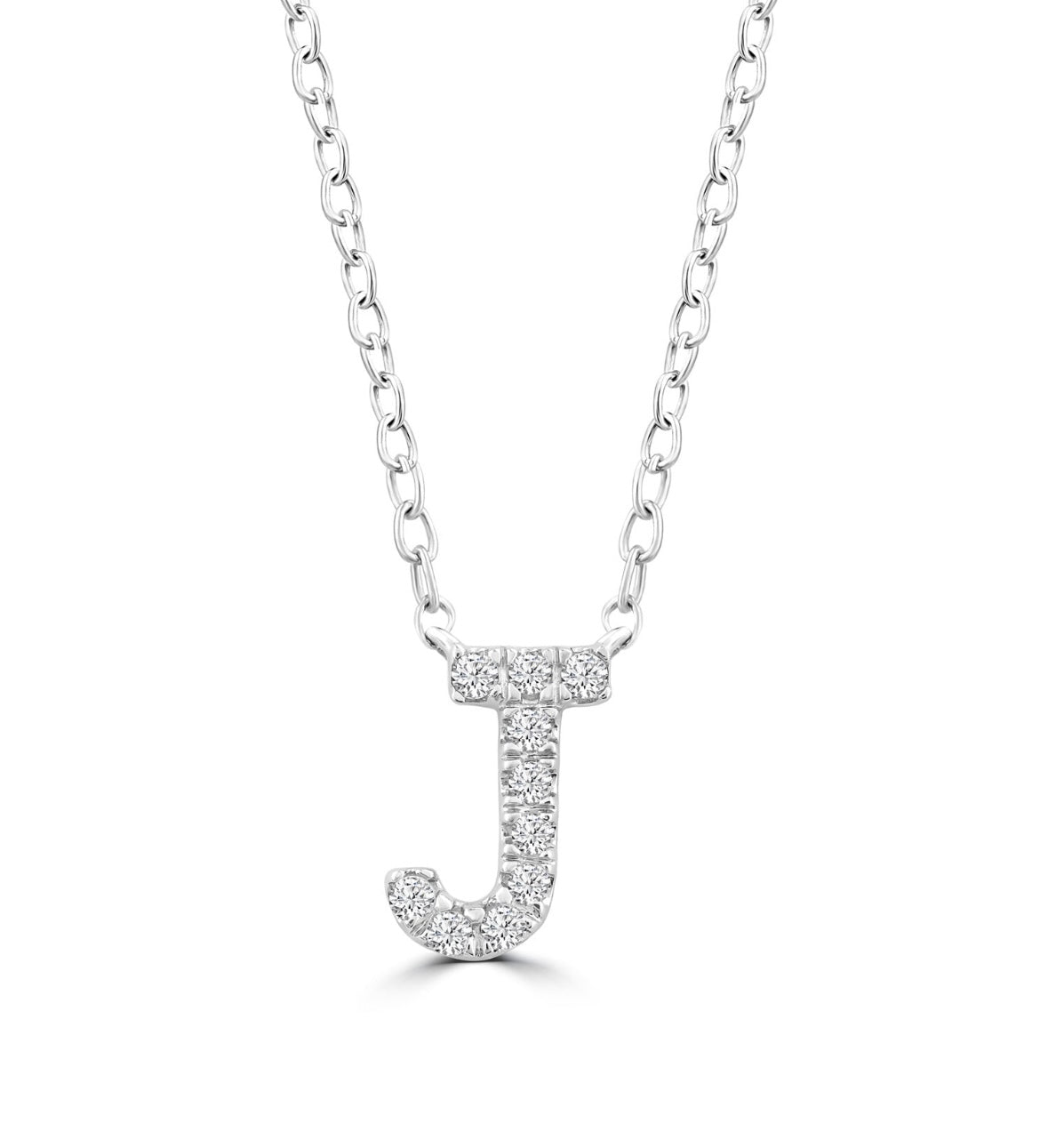 9K Gold 0.06ct-0.09ct Diamond Fixed Initials Necklaces