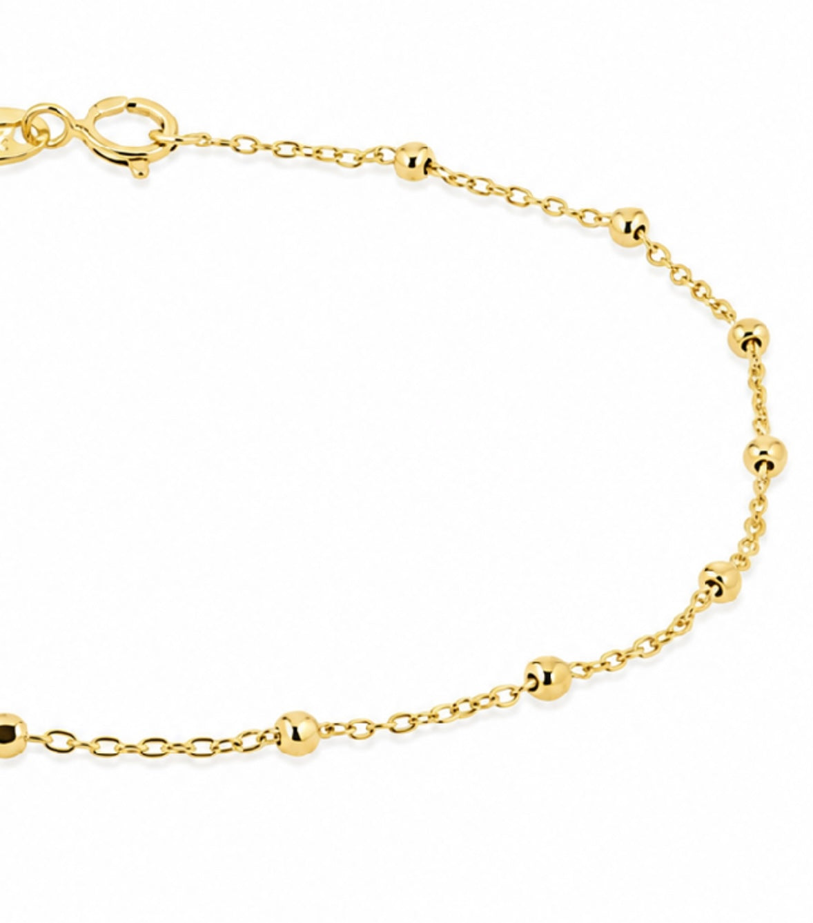 9K Gold Dainty Ball & Chain Bracelet