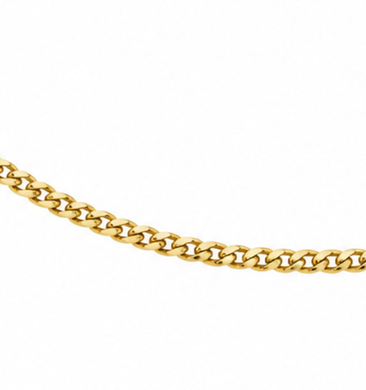 9K Gold Diamond Cut Curb Chain
