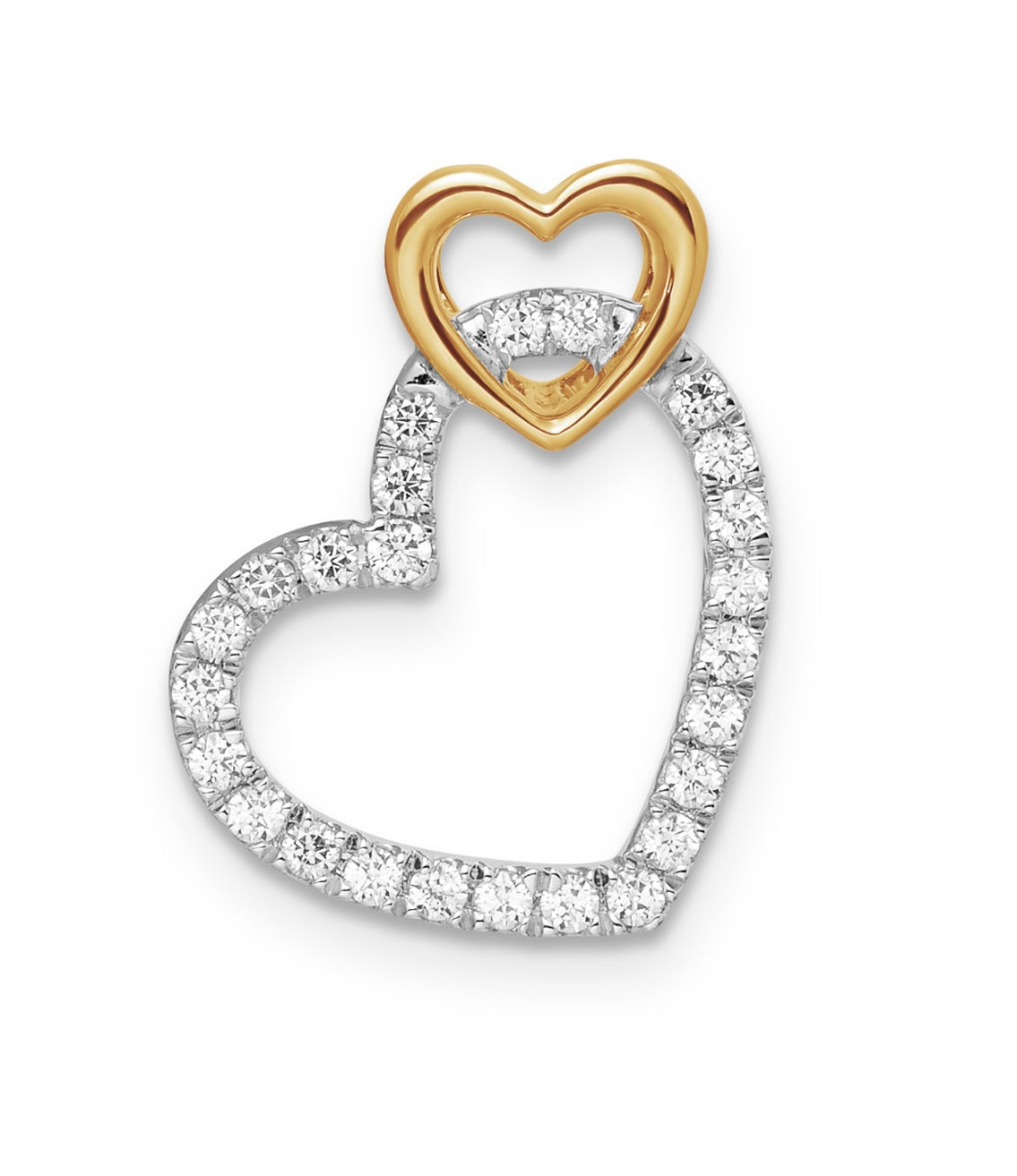 9K Gold 0.25ct Diamond Double Heart Pendant