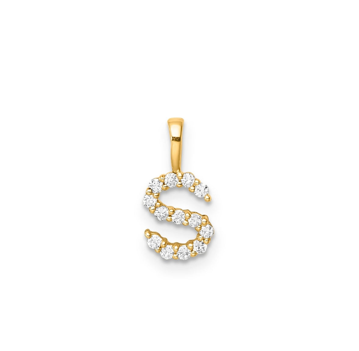 9K Gold Diamond Initial Pendants