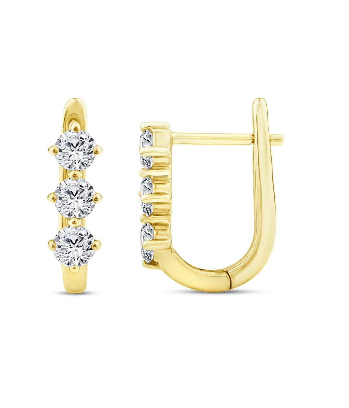 9K Gold 0.60ct Diamond Trio Huggies
