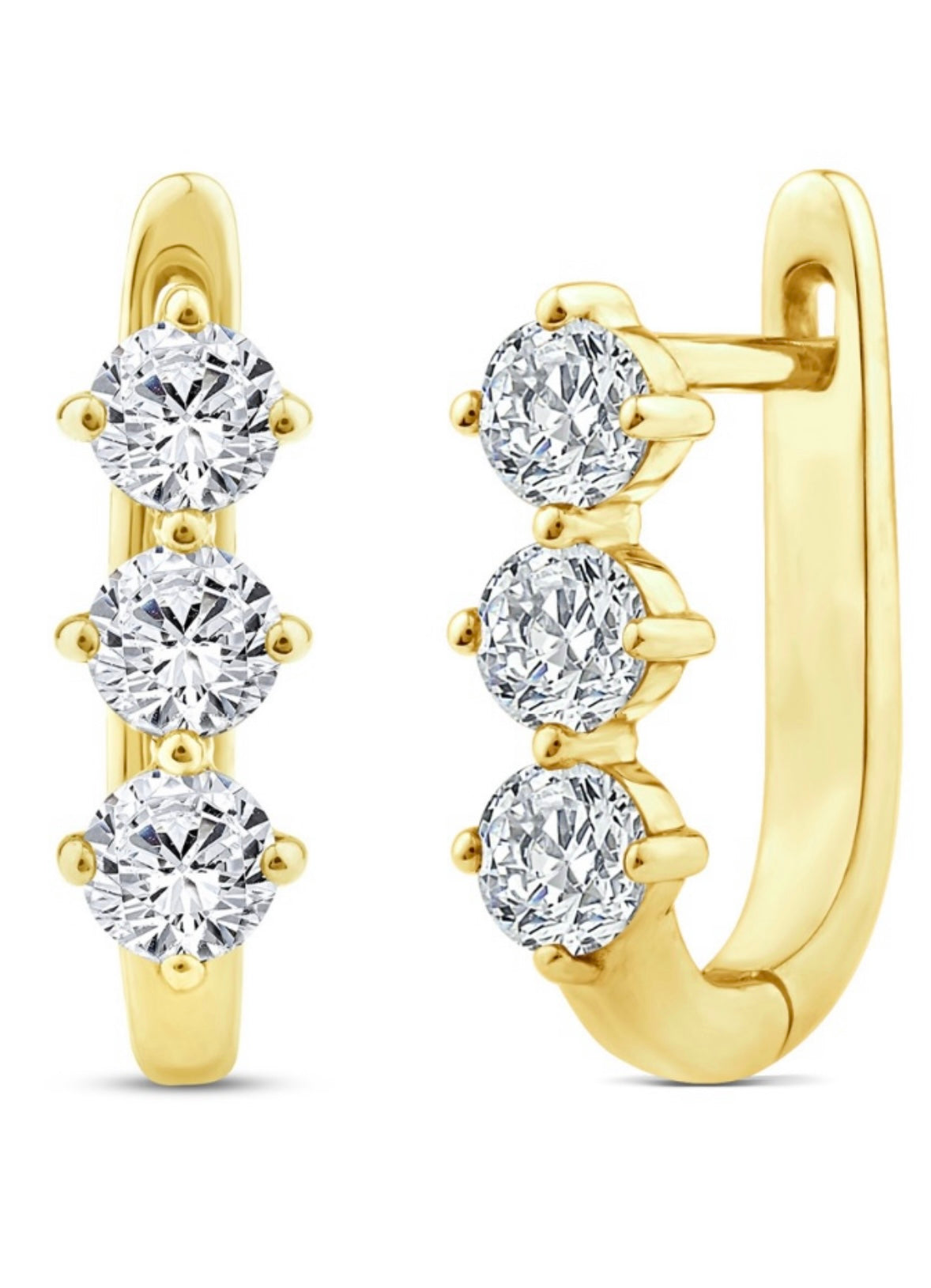 9K Gold 0.60ct Diamond Trio Huggies