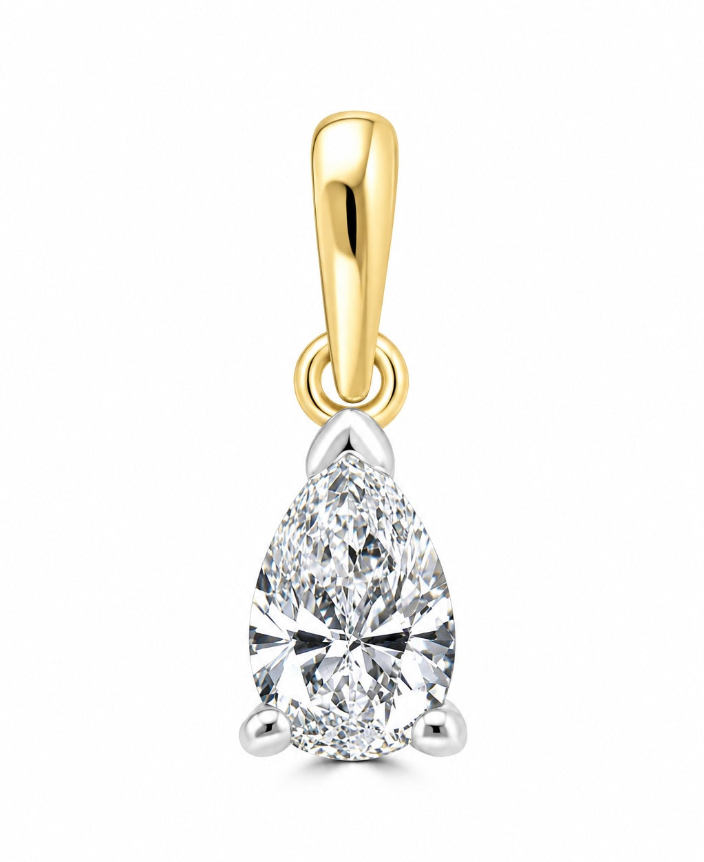 9K Gold 0.20ct Pear Diamond Pendant