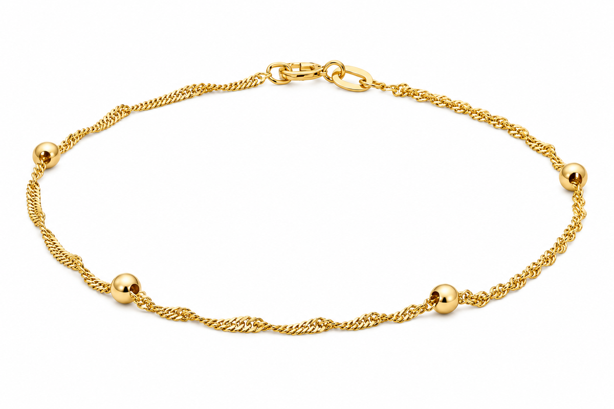 9K Gold Ball Twist Bracelet