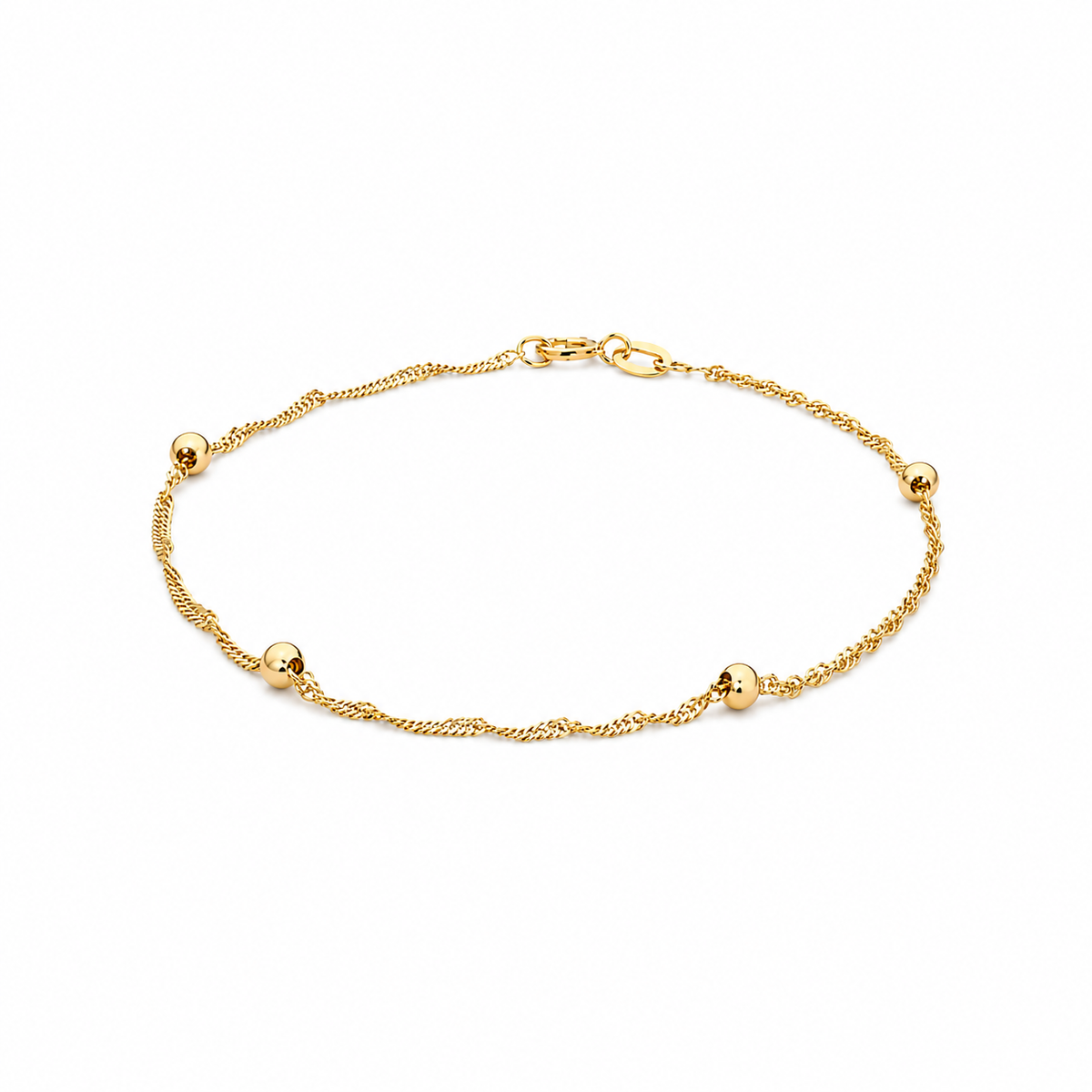9K Gold Ball Twist Bracelet