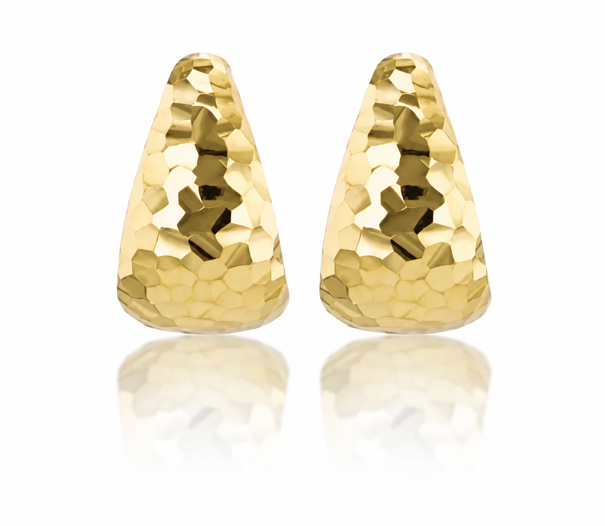 9K Gold Hammered Half-Hoops