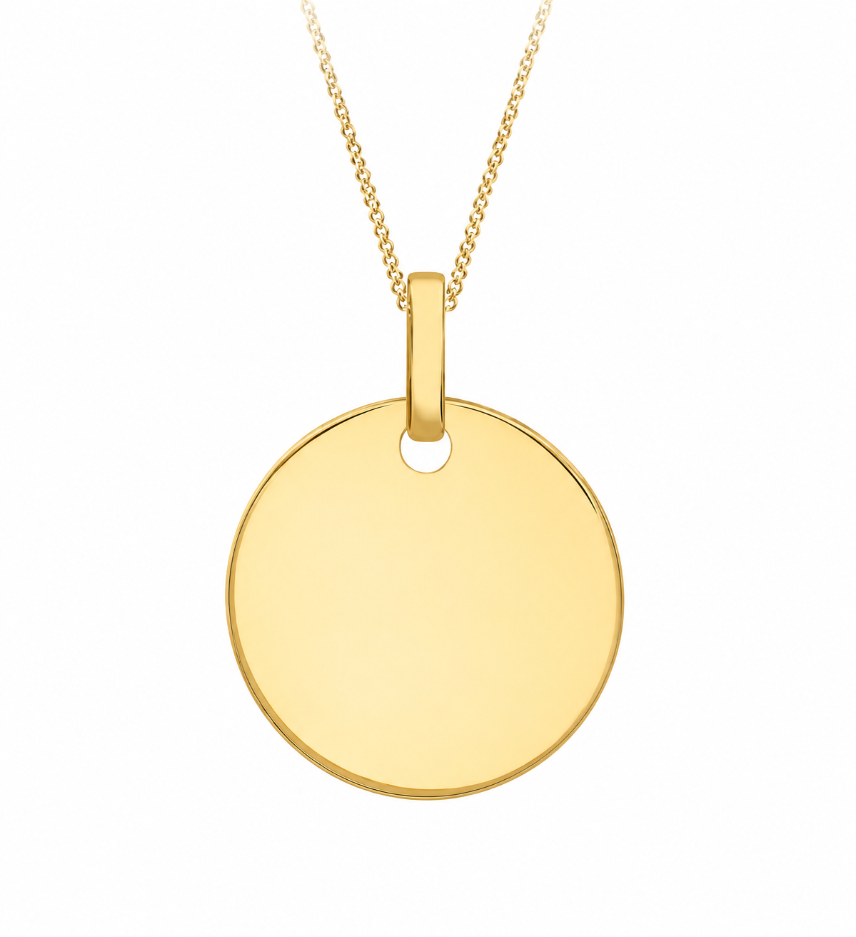 9K Gold Disc Pendant
