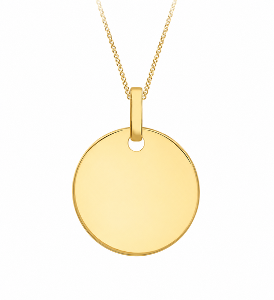9K Gold Disc Pendant