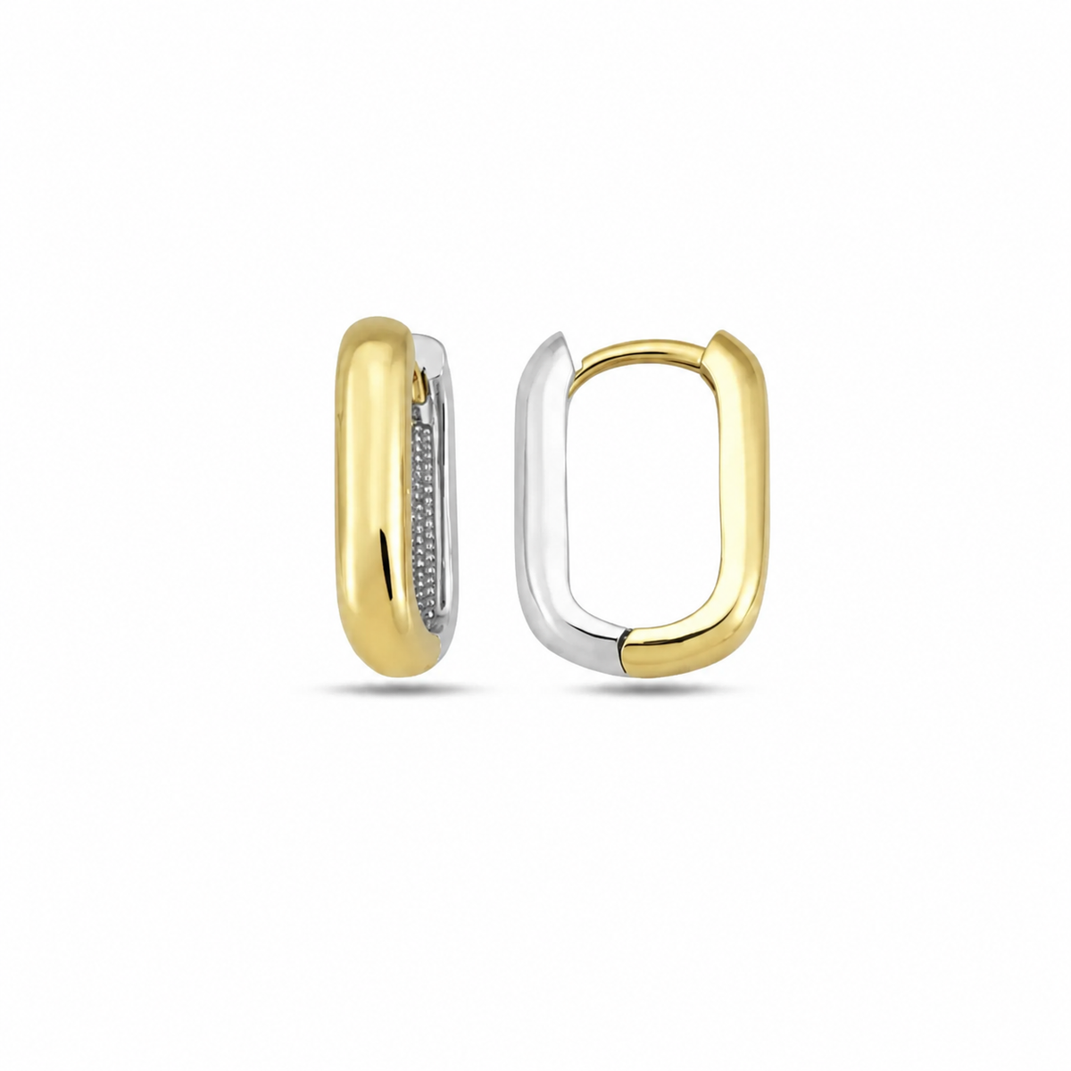 9K Gold Two-tone Huggies