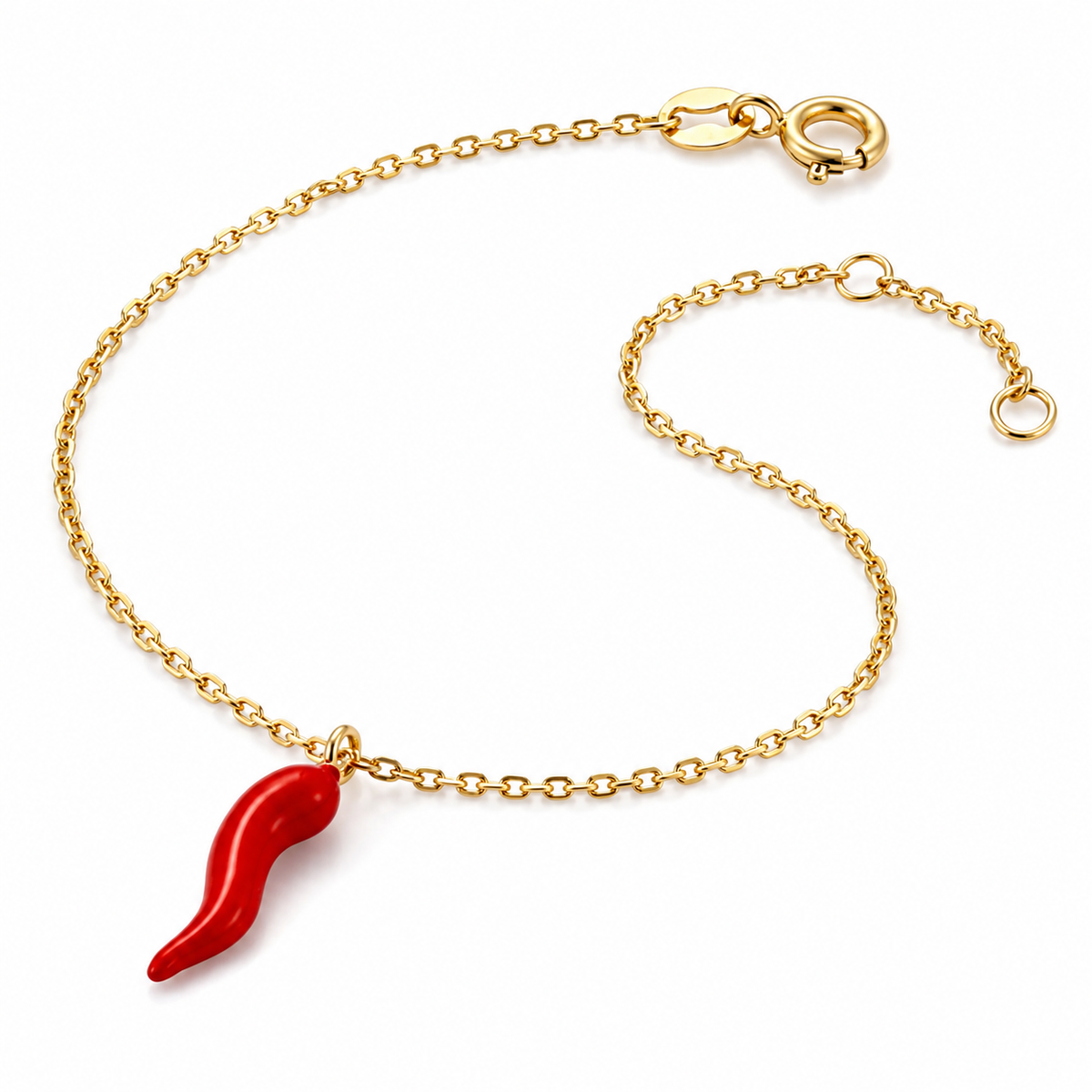 9K Gold Red Chilli Bracelet
