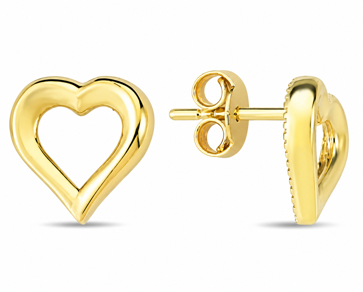 9K Gold Heart Studs