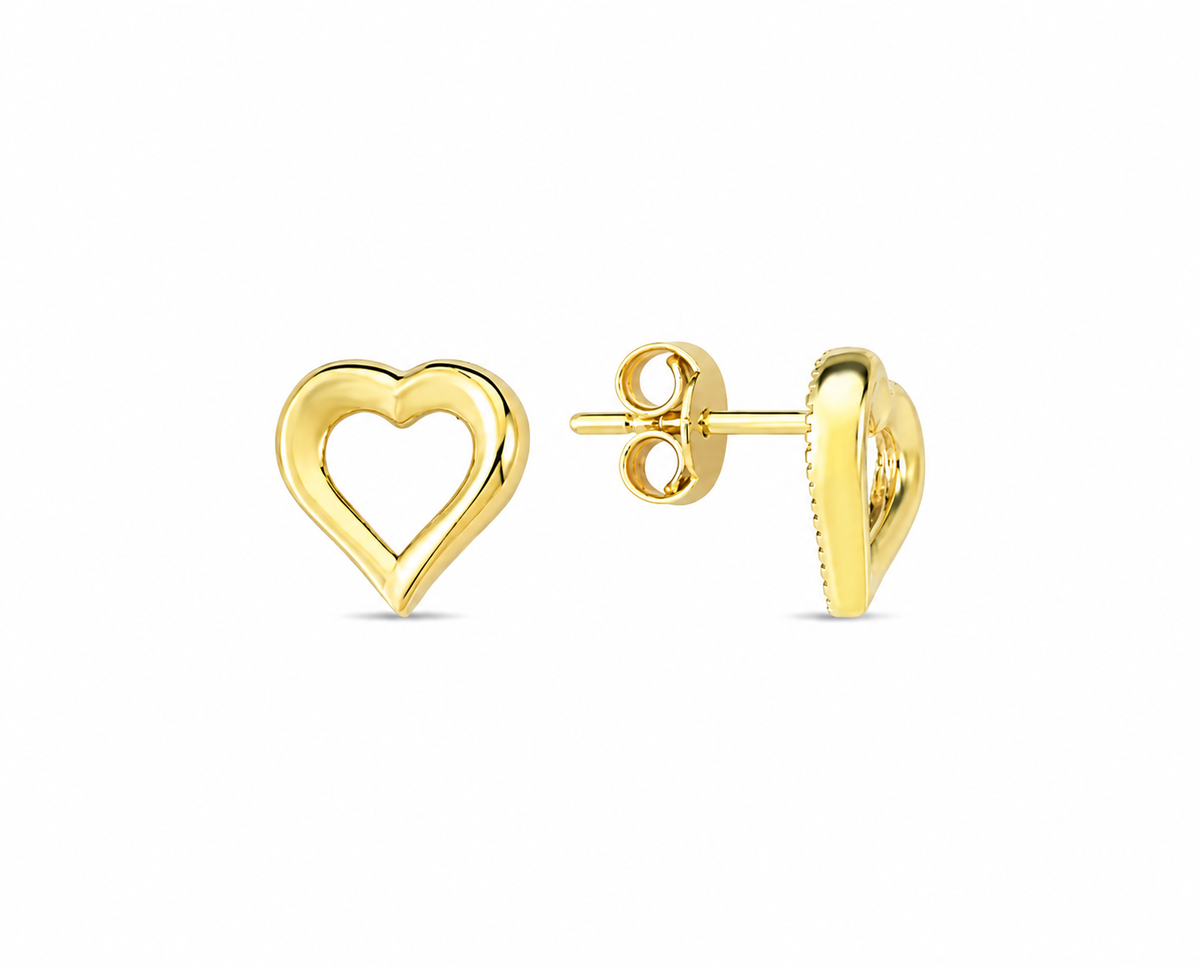 9K Gold Heart Studs