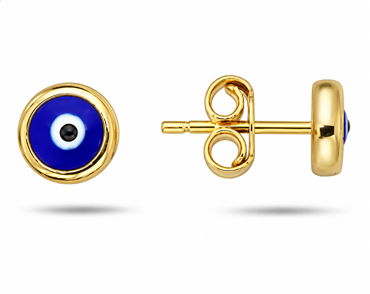 9K Gold Blue Eye Studs