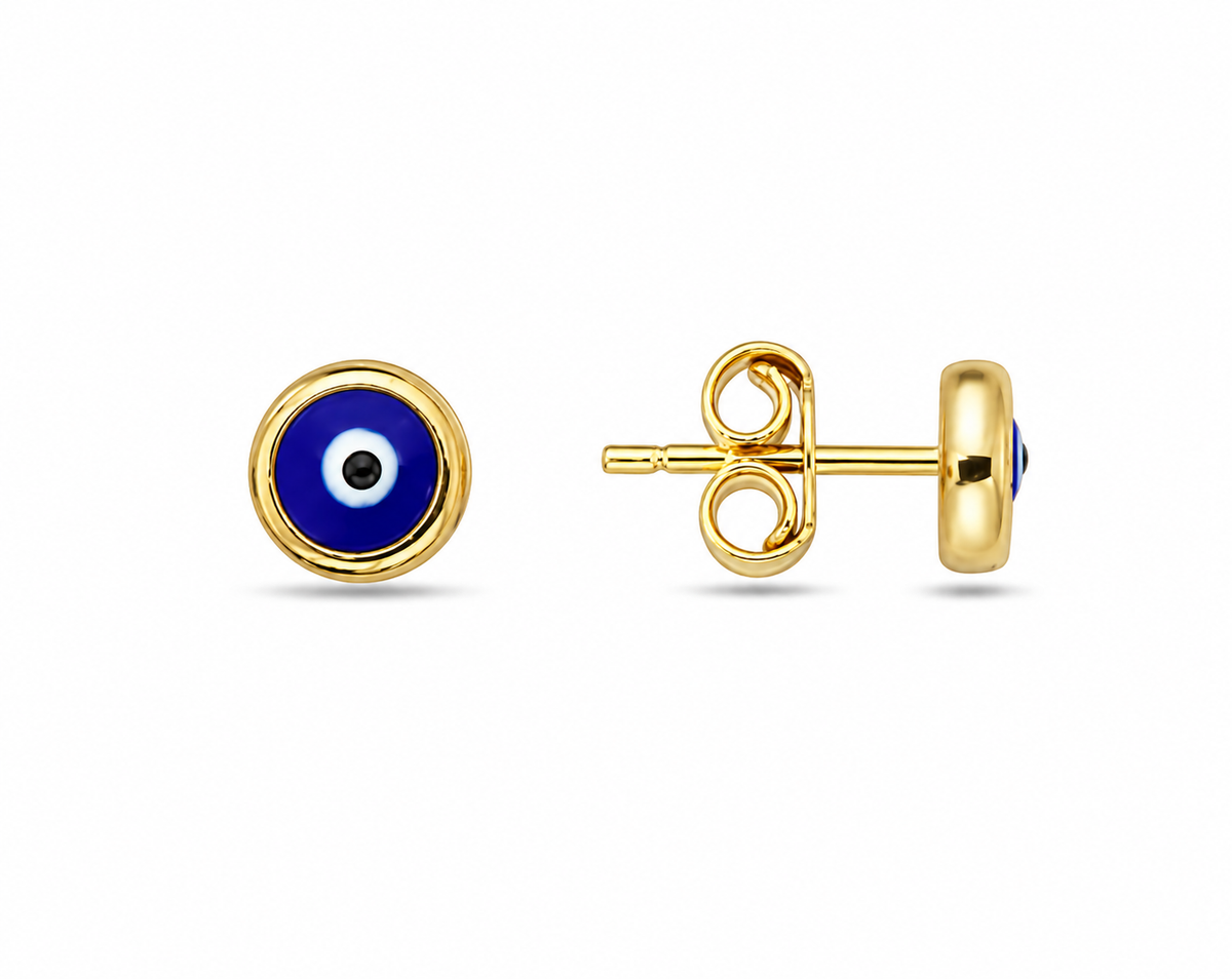 9K Gold Blue Eye Studs