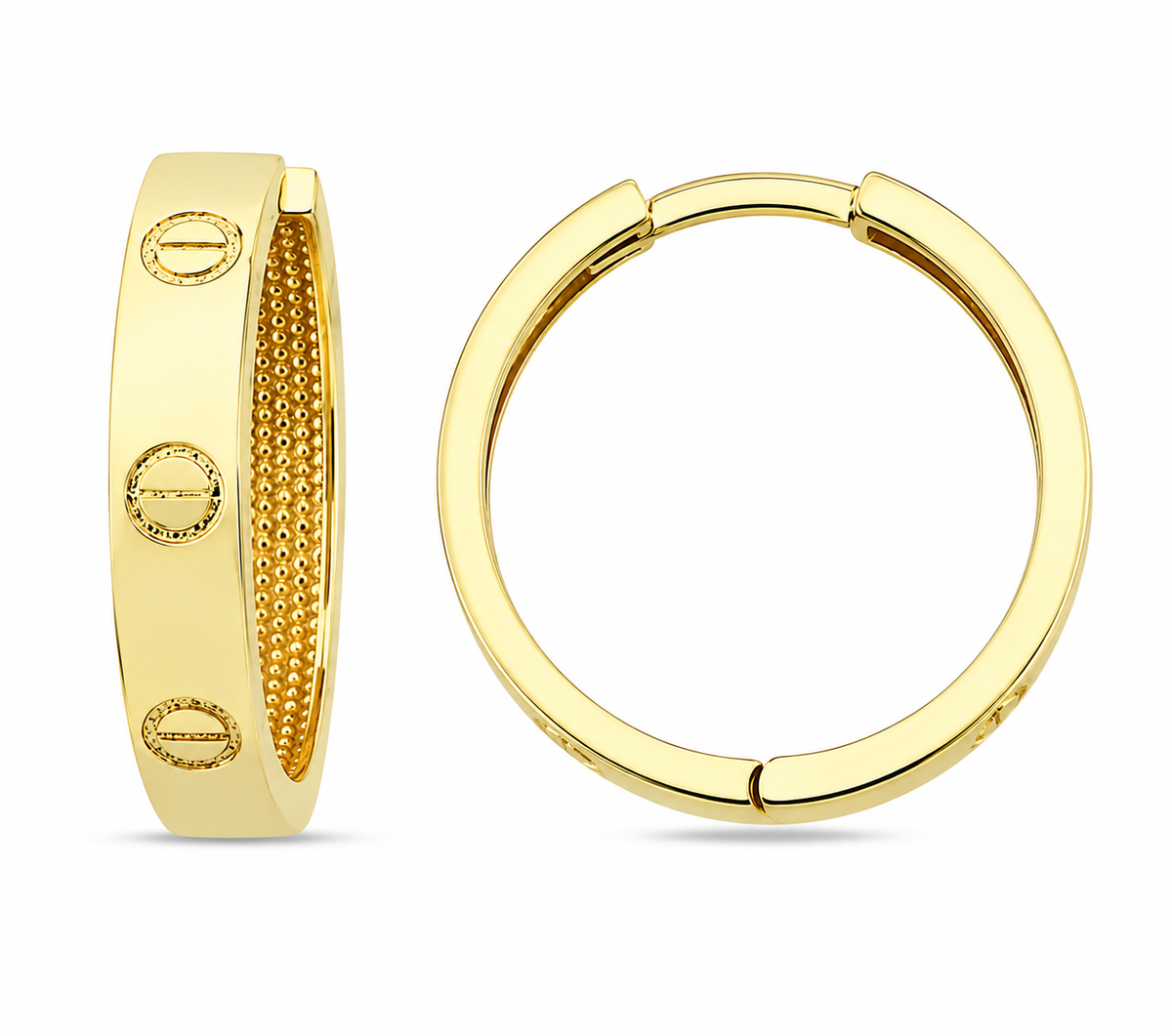 9K Gold Lock Hoops