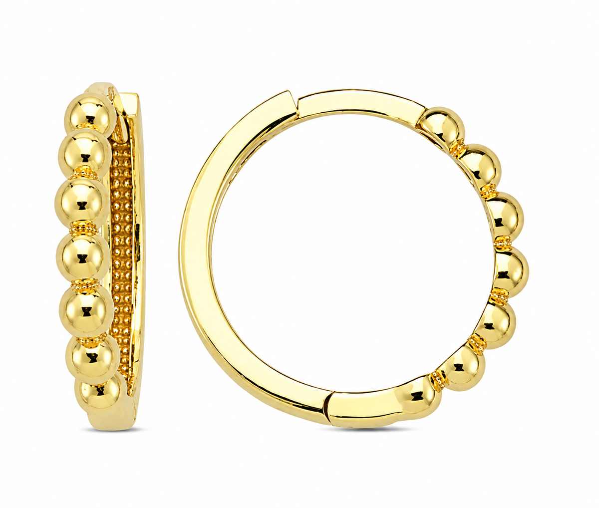 9K Gold Beaded Hoops