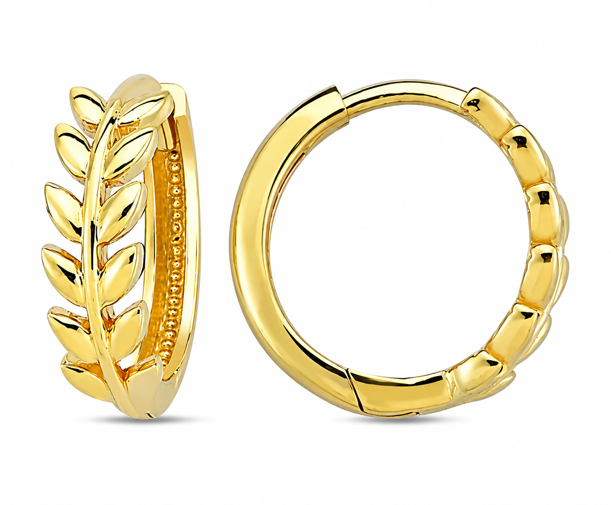 9K Gold Leaf Huggies