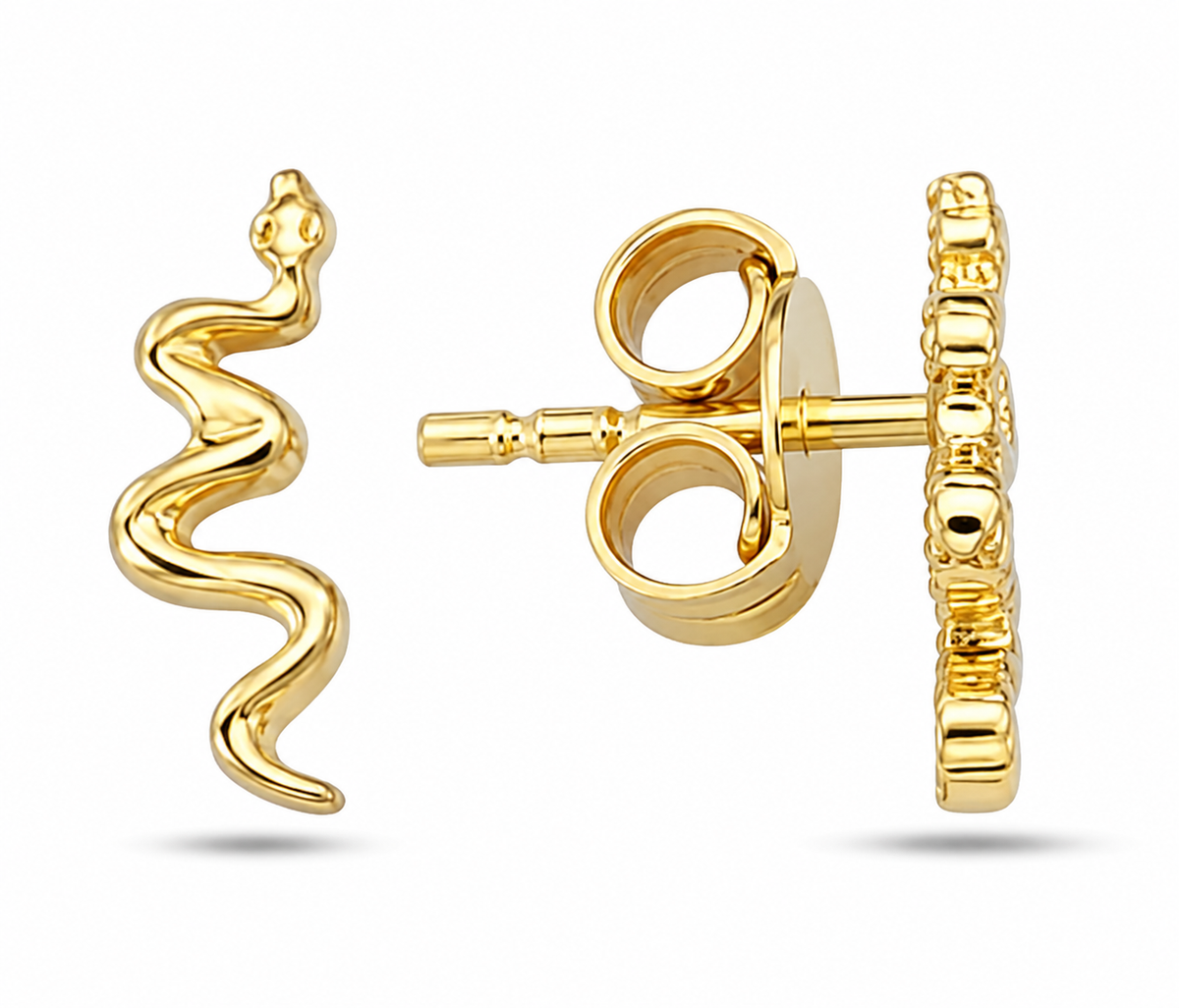 9K Gold Snake Studs