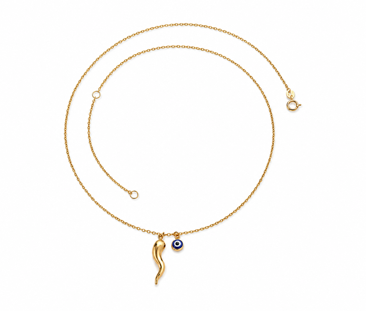 9K Gold Chilli & Eye Necklace