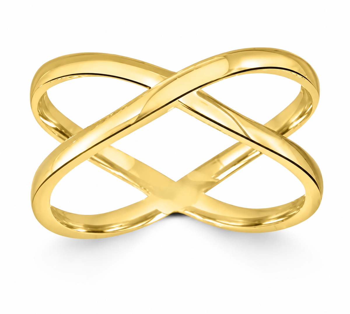 9K Gold Crossover Ring