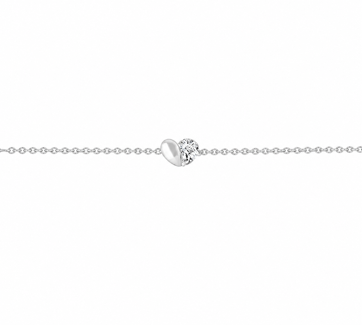 9K Gold 0.15ct Diamond Pear-Heart Bracelet