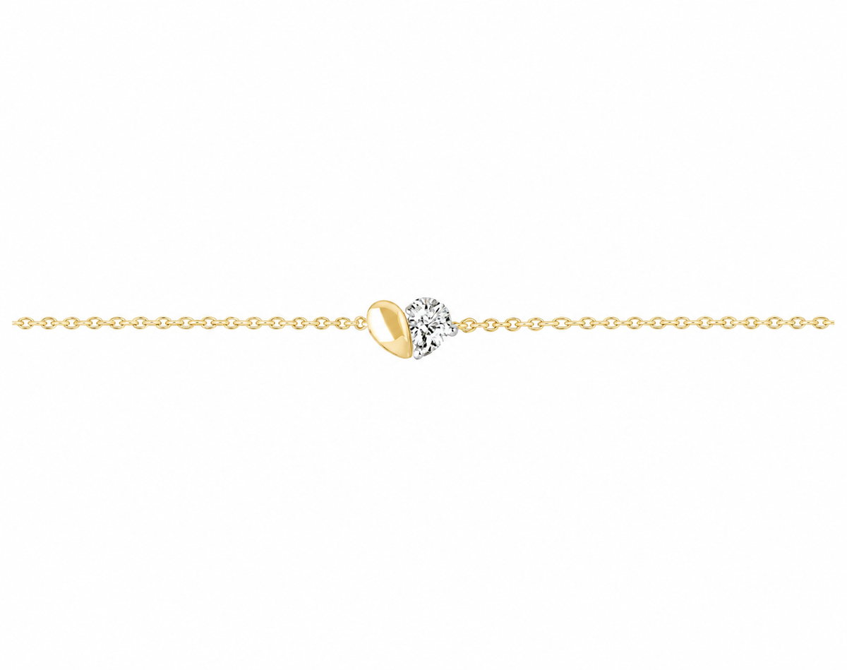 9K Gold 0.15ct Diamond Pear-Heart Bracelet