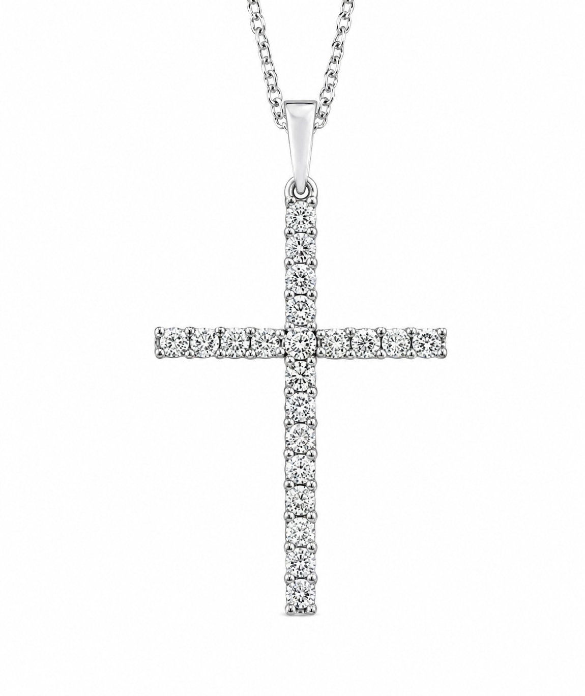 9K Gold 0.50ct Diamond Cross Necklace