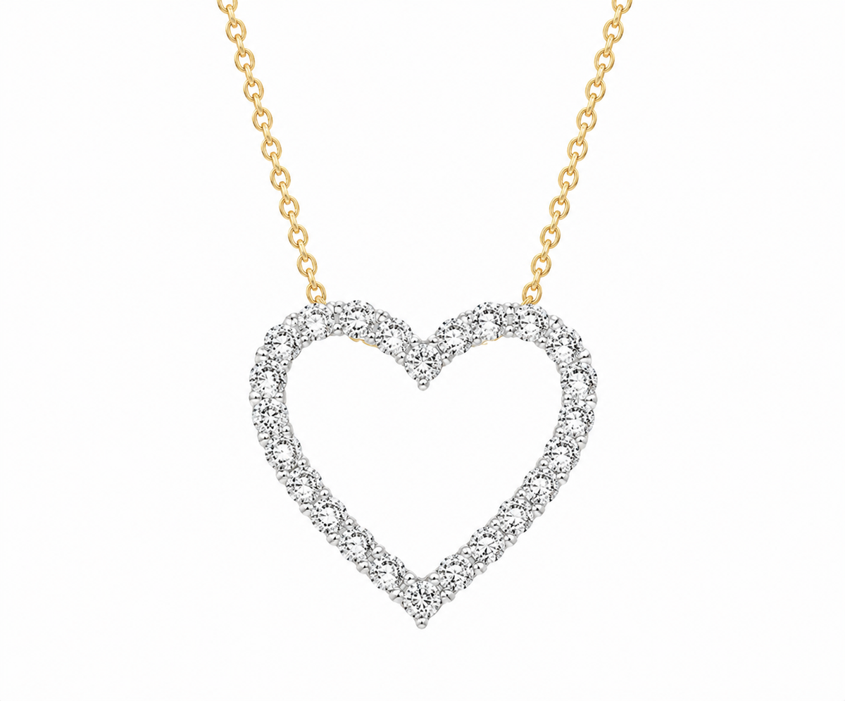 9K Gold 0.50ct Diamond Heart Necklace