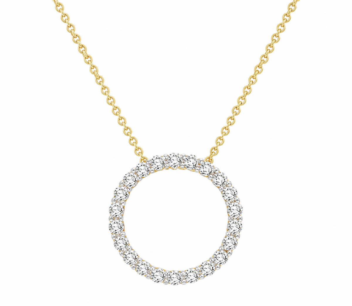 9K Gold 0.50ct Diamond Circle Necklace