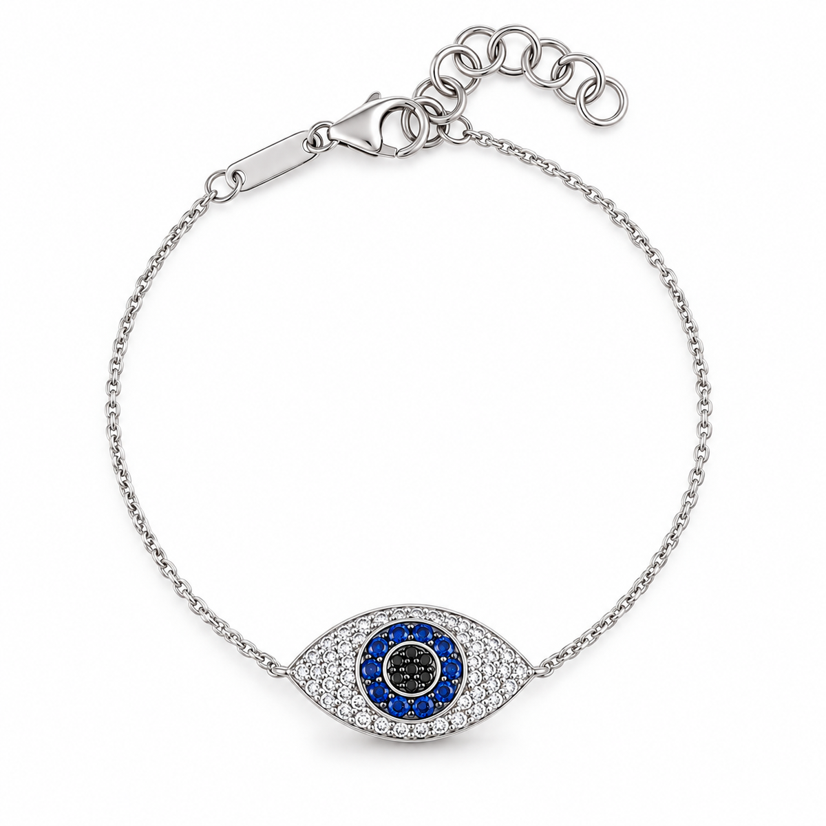 9K Gold Diamond & Sapphire Eye Bracelet