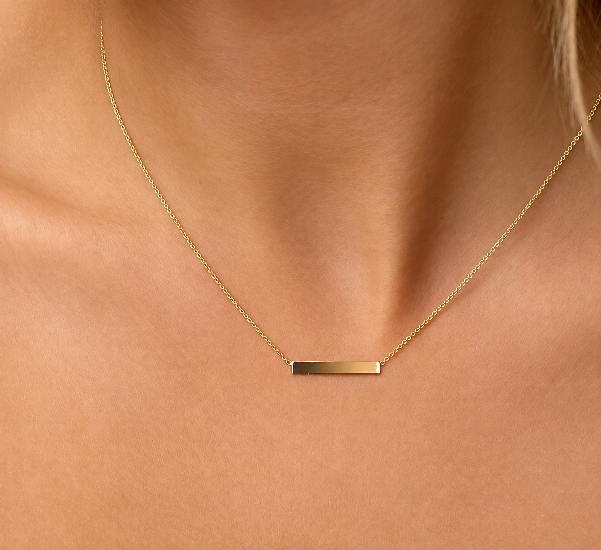 9K Gold Horizontal Bar Necklace