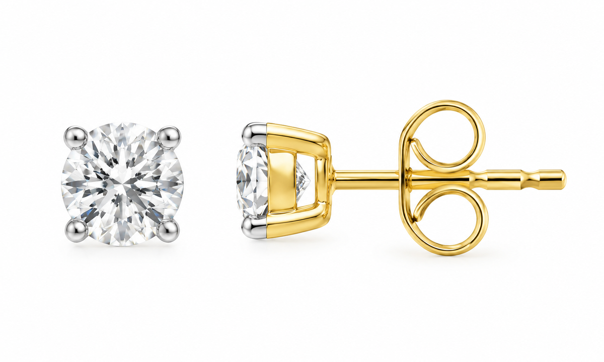 18K Gold 1ct Diamond Studs