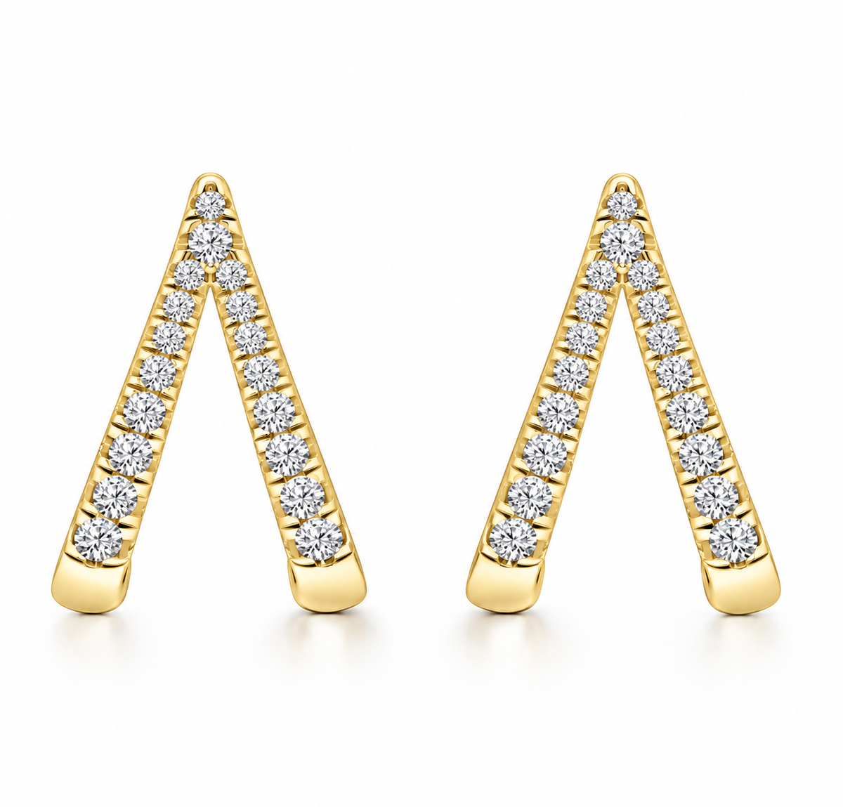 9K Gold 0.20ct Diamond V Studs