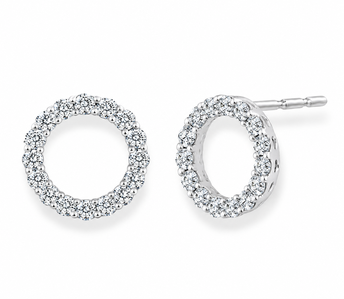 9K Gold 0.20ct Diamond Circle Studs