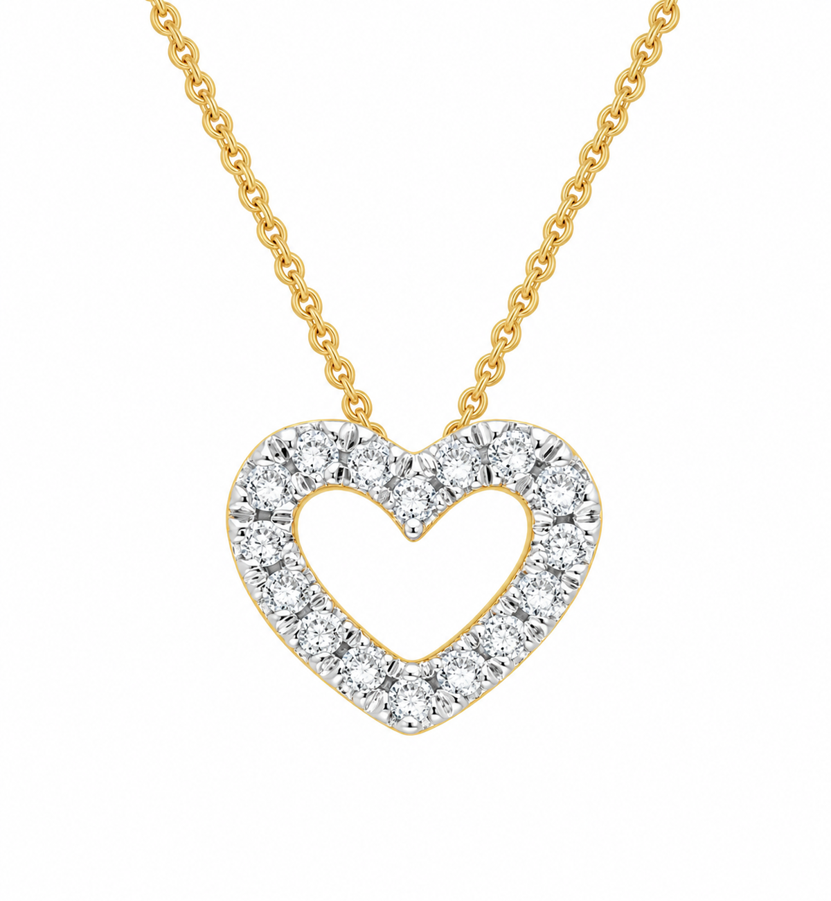 9K Gold 0.04ct Diamond Heart Necklace