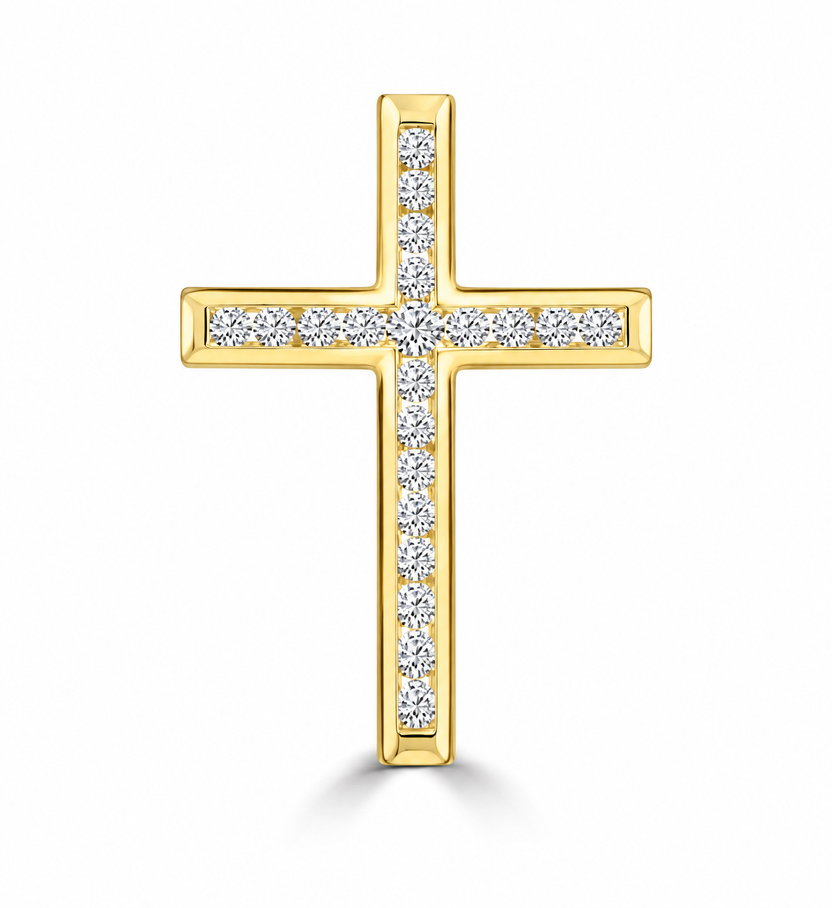 9K Gold 0.50ct Diamond Cross Necklace