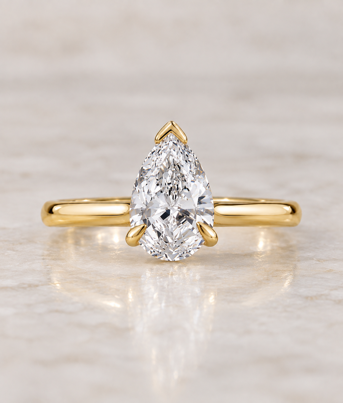 9K Gold 1.50ct Diamond Pear Ring