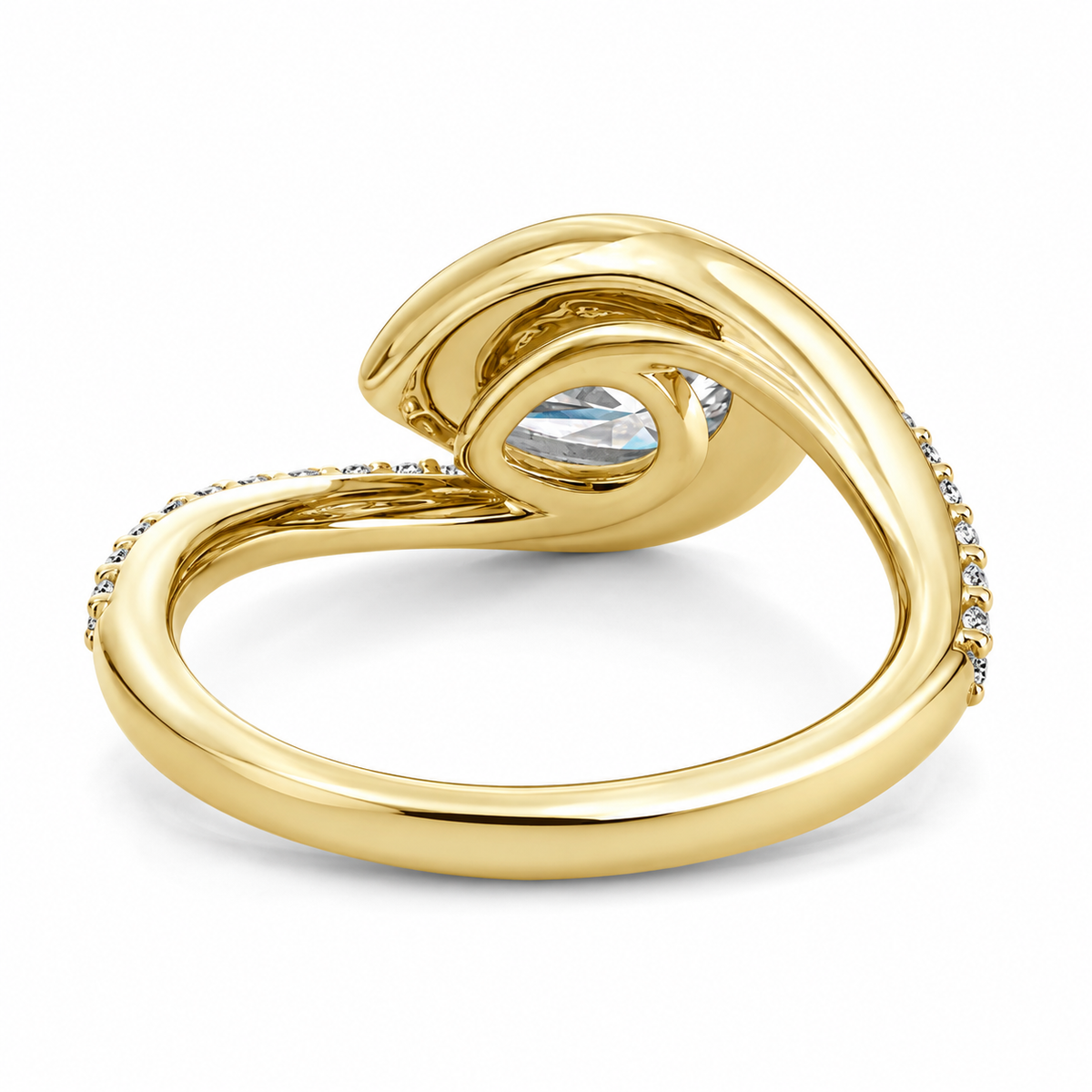 9K Gold 1.70ct Diamond Tilted Pear Ring