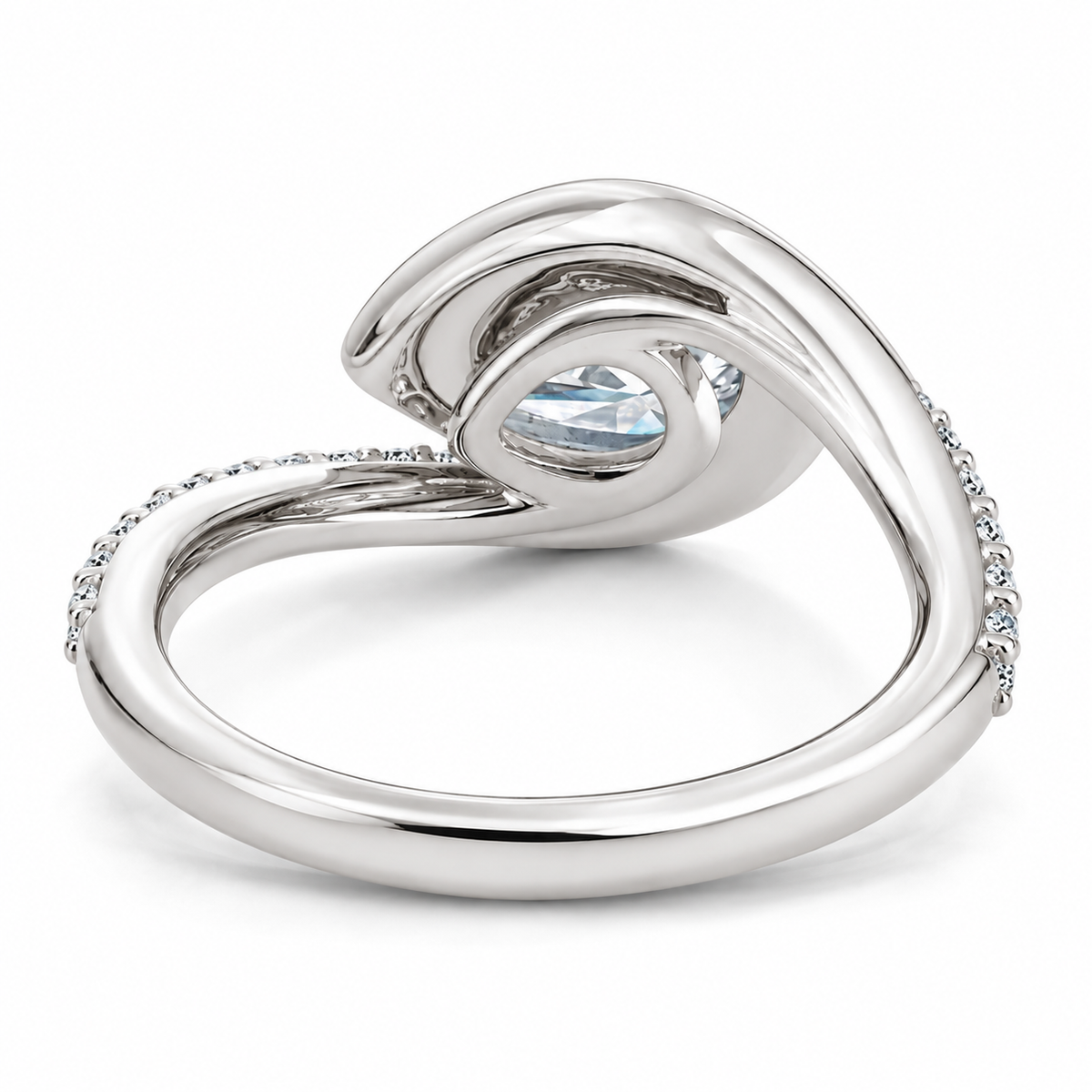 9K Gold 1.70ct Diamond Tilted Pear Ring