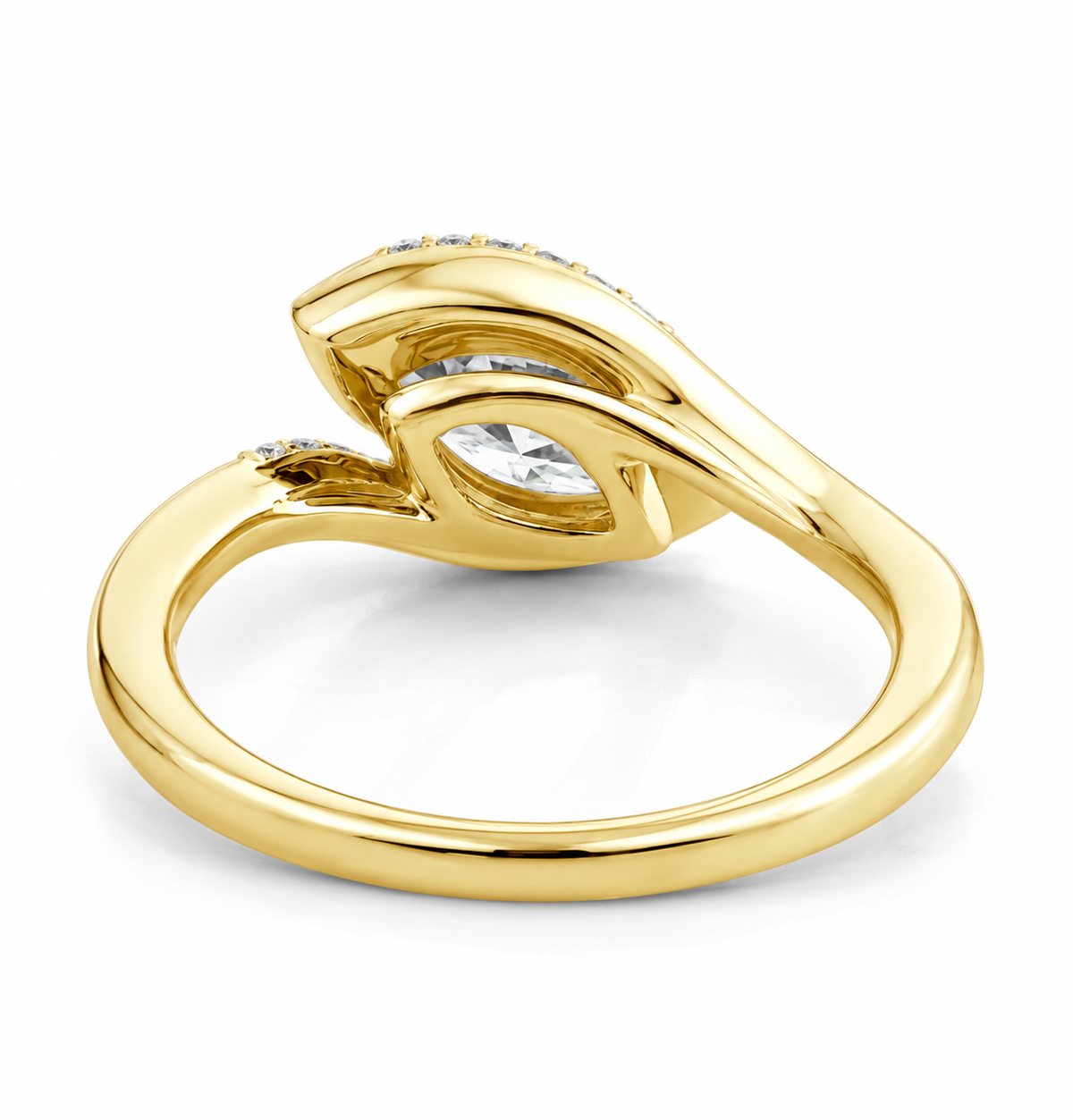 9K Gold 1.08ct Diamond Tilted Marquise Ring