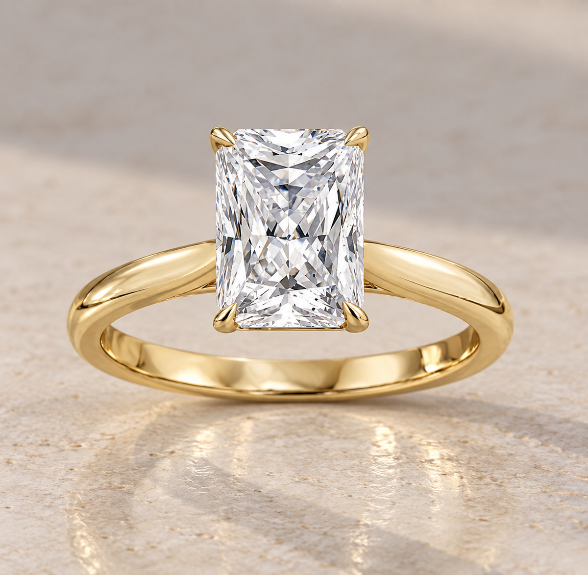9K Gold 1.5ct Diamond Radiant Ring