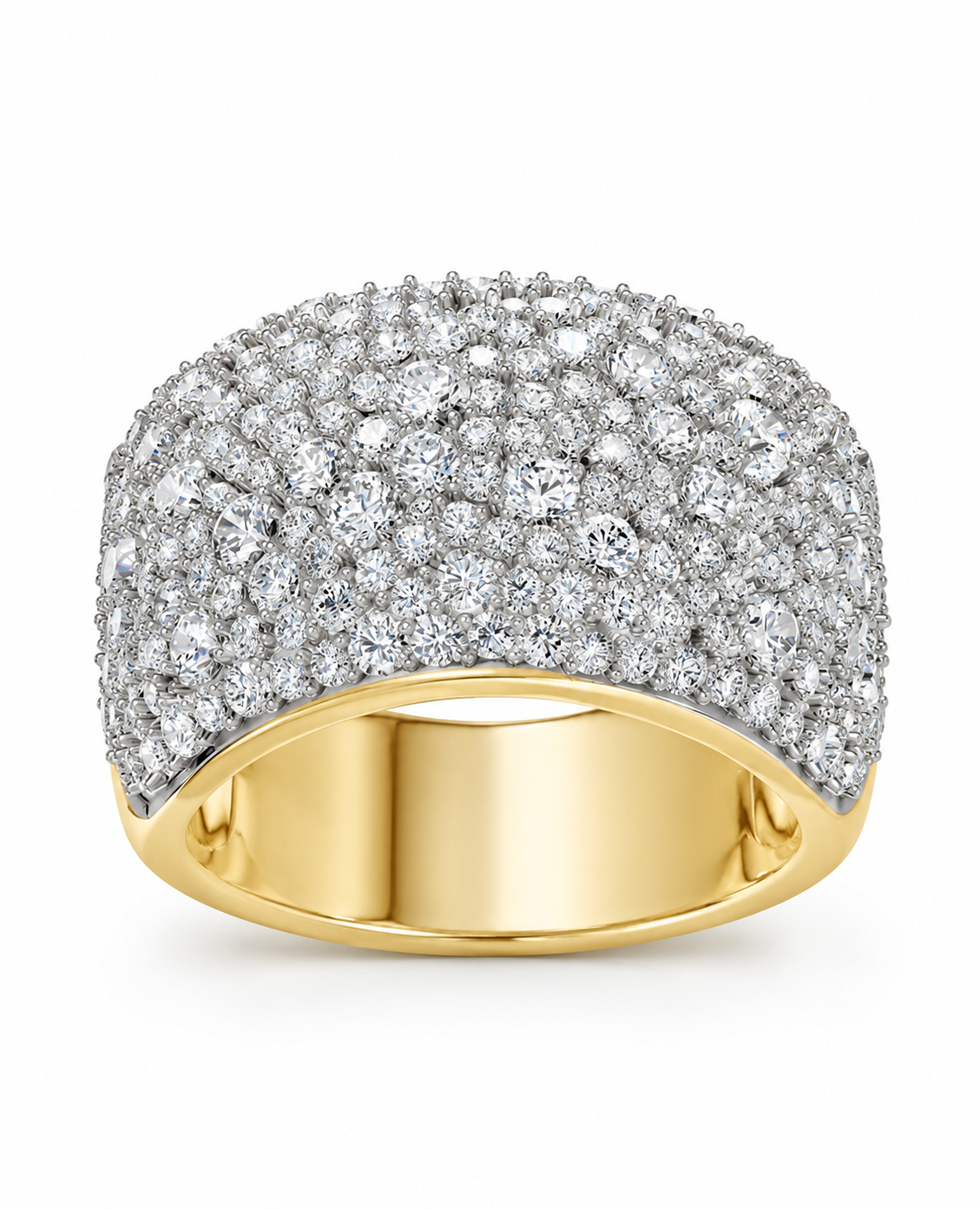 9K Gold 2ct Diamond Pavé Wide Band