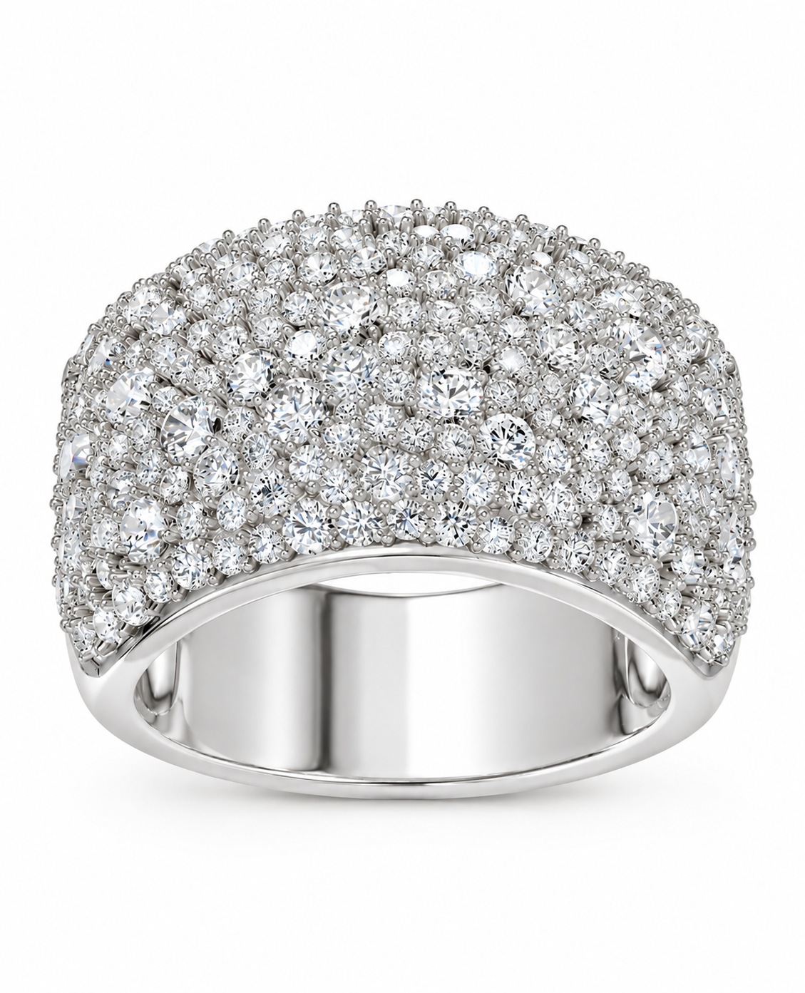 9K Gold 2ct Diamond Pavé Wide Band